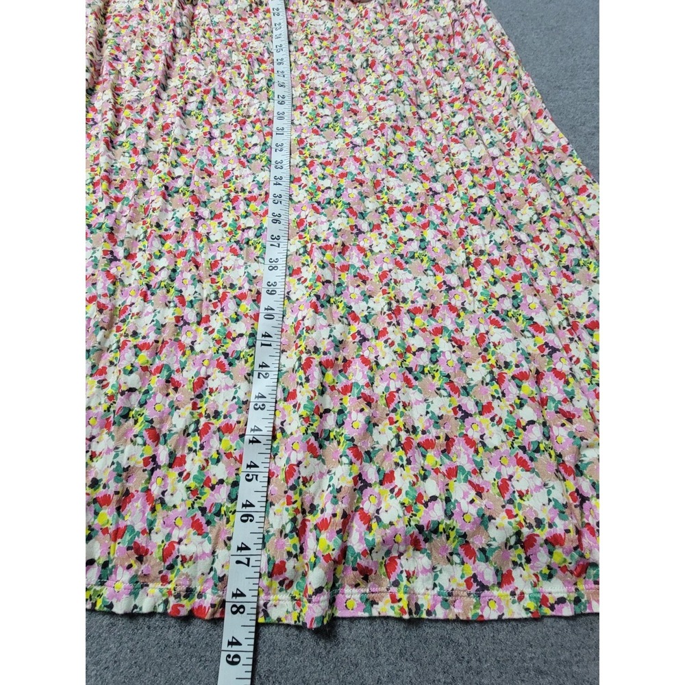 Boden Dress Womens 8R Multi Floral Stretch Puff Sleeve Keyhole Neck Empire Waist - Picture 3 of 8